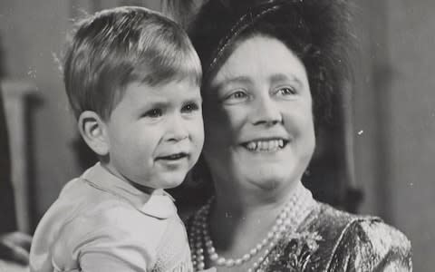 Prince Charles with the Queen Mother - Credit: Google Arts & Culture