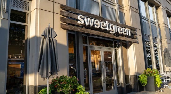 The front of a Sweetgreen (SG) store in Arlington, Virginia.