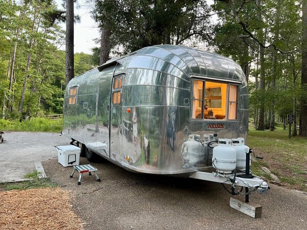 The 1960 Avion Holiday trailer is currently listed for $85,000 by Andy's Trailers. Delivery is available.