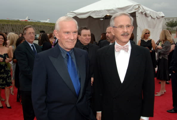 Tom Smothers and Dick Smothers during 2005 TV Land Awards – Red Carpet at Barker Hangar in Santa Monica, California, United States. (Photo by Jeff Kravitz/FilmMagic, Inc)