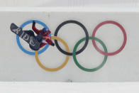 <p>Billy Morgan, of Great Britain, jumps during training for the men’s Big Air snowboard competition at the 2018 Winter Olympics in Pyeongchang, South Korea, Saturday, Feb. 24, 2018. (AP Photo/Dmitri Lovetsky) </p>