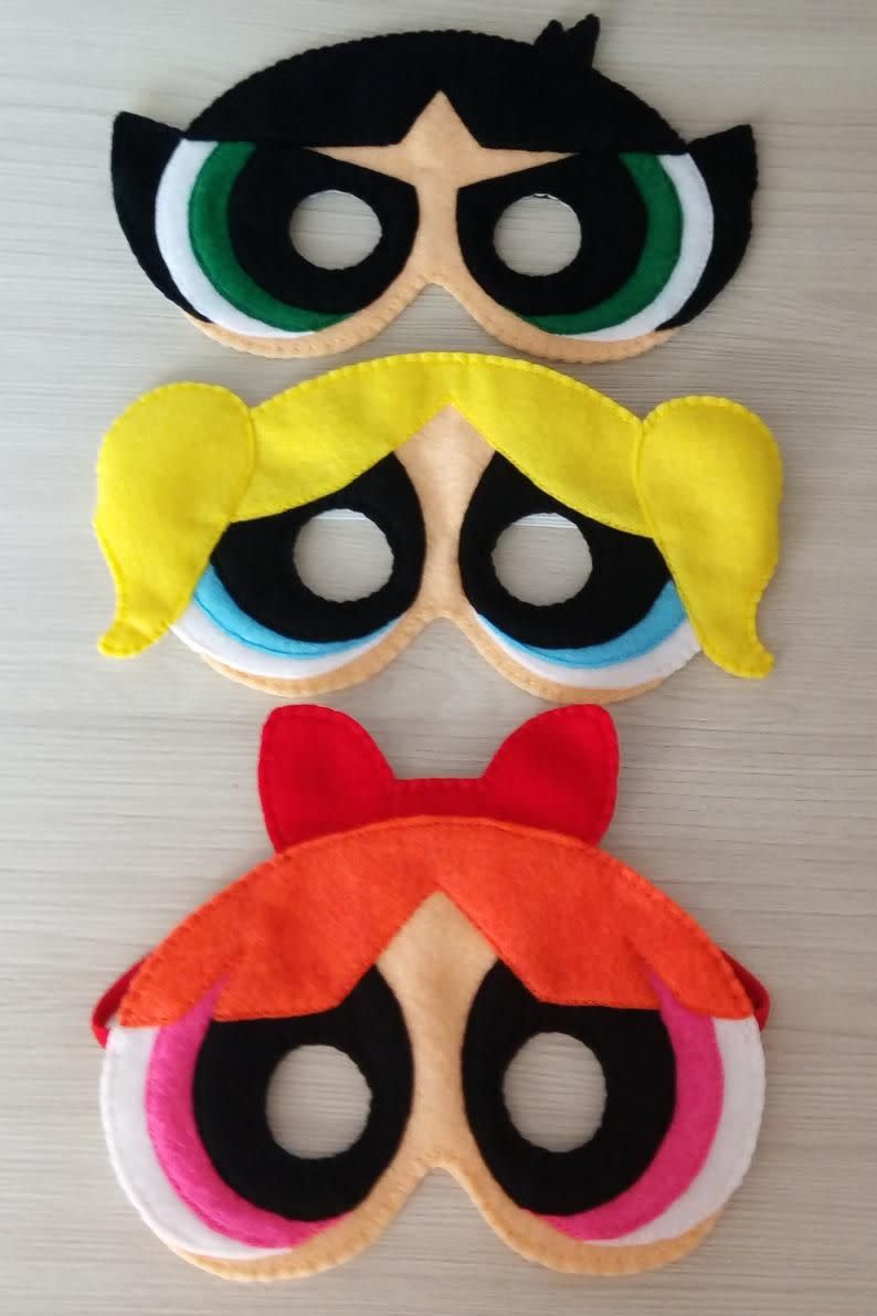 9)  Powerpuff Girls Felt Masks