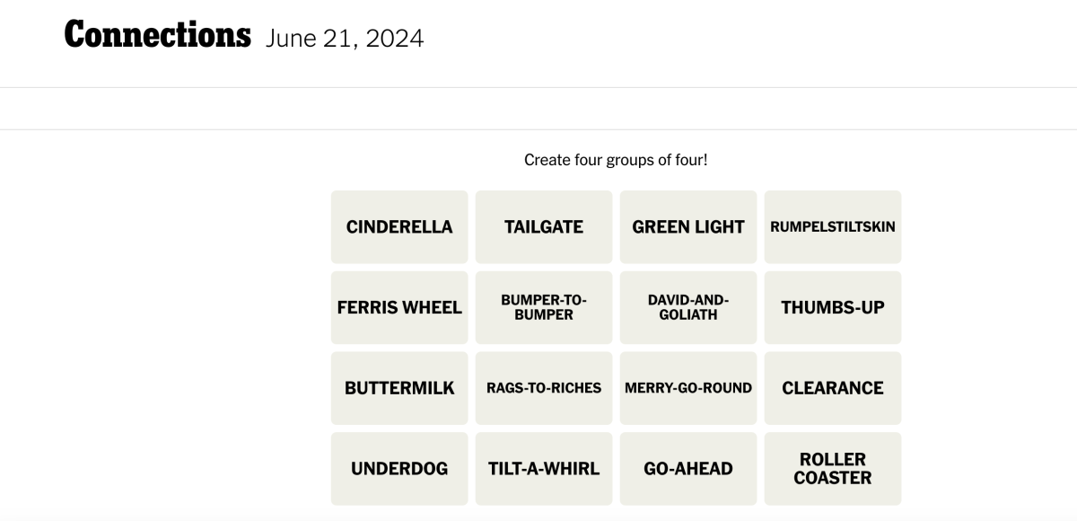 <em>Today's NYT Connections puzzle for Friday, June 21,</em><em> 2024</em><p>New York Times</p>