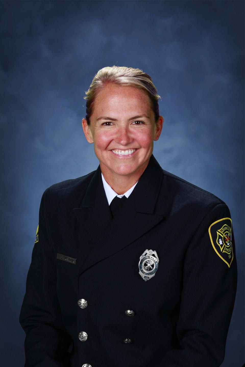 Lesley Prather, a Louisville firefighter and a former University of Louisville volleyball player, was killed in a car crash in St. Louis on February 14, 2020.