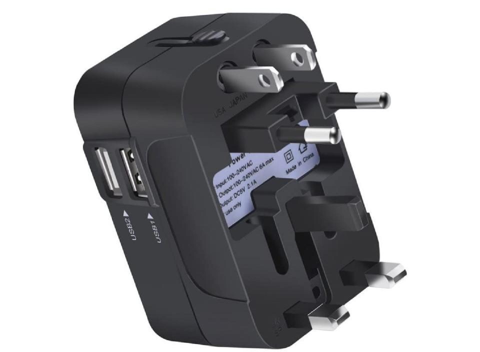 Ensure that you can keep your electronics charged wherever you go with a universal adaptor. (Source: Amazon)
