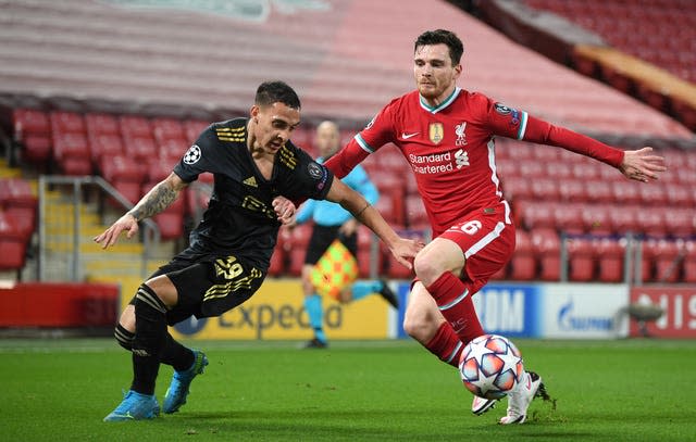 Antony (left) in action for Ajax