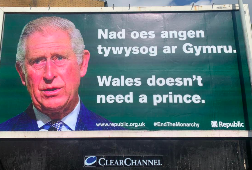 Anti-monarchy billboards have been spotted across Wales. (Reach)