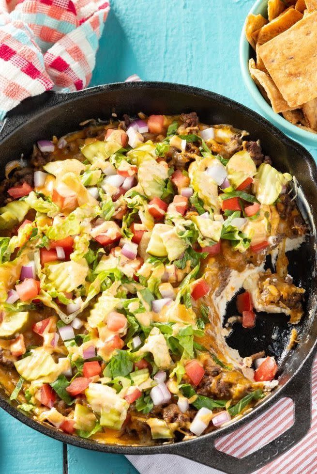 memorial day appetizers cheeseburger dip