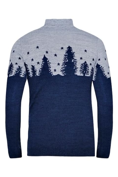 Boohoo Man Forest Roll Neck Christmas Jumper - Credit: Boohoo Man