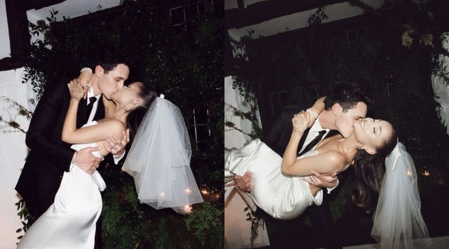 2021年5月亞莉安娜與道爾頓在家中浪漫舉辦私人婚禮（翻攝自Ariana IG）