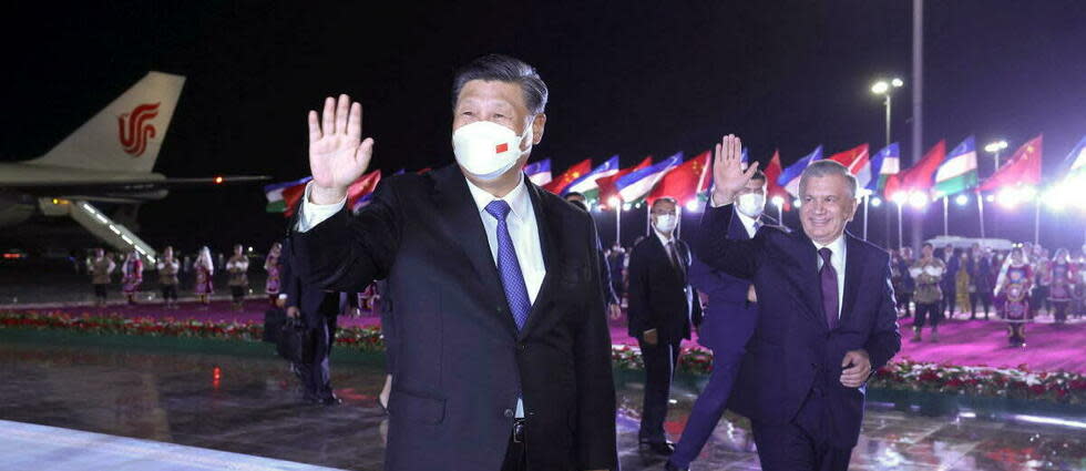 Le président Xi Jinping va rencontrer son homologue russe jeudi.  - Credit:JU PENG / XINHUA / Xinhua via AFP