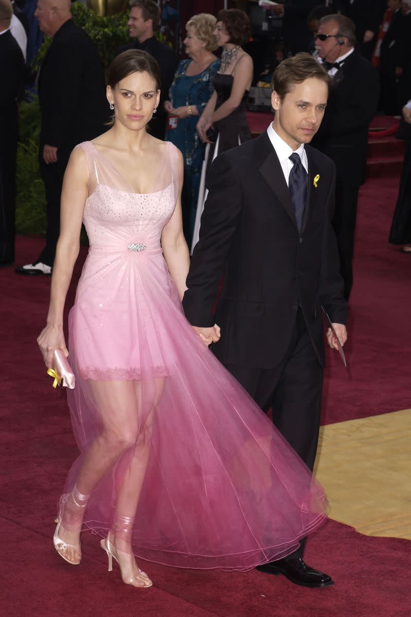 <p> The actress and Tyra Banks (see next slide) should have gone to the Oscars together, as Swank's Dior dress was more suited for prom than the Academy Awards. </p>