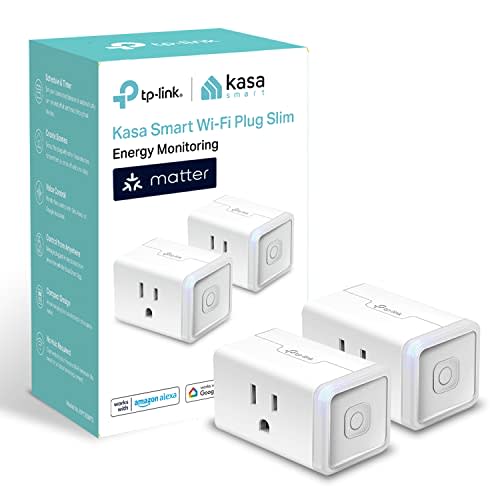 Kasa Matter Smart Plug w/ Energy Monitoring, Compact Design, 15A/1800W Max, Super Easy Setup, Works with Apple Home, Alexa & Google Home, UL Certified, 2.4G Wi-Fi Only, White, KP125M (2-Pack) (AMAZON)