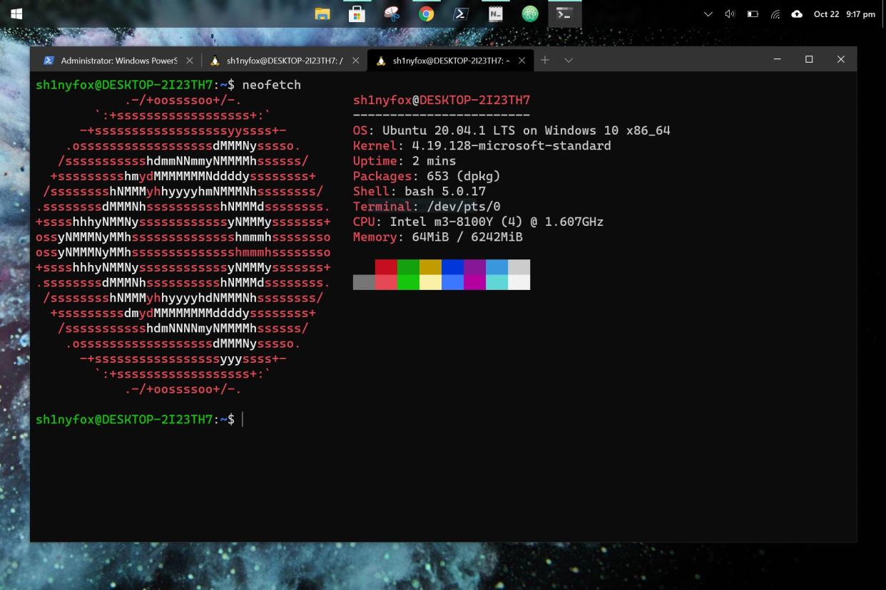  Ubuntu on Windows 10. 