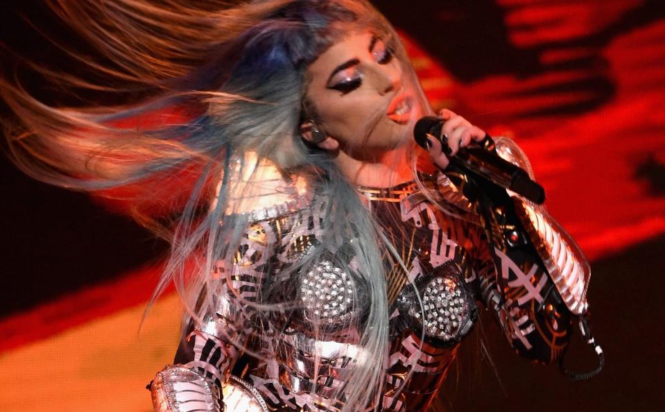 Lady Gaga performing in Las vegas, 2018 - Getty