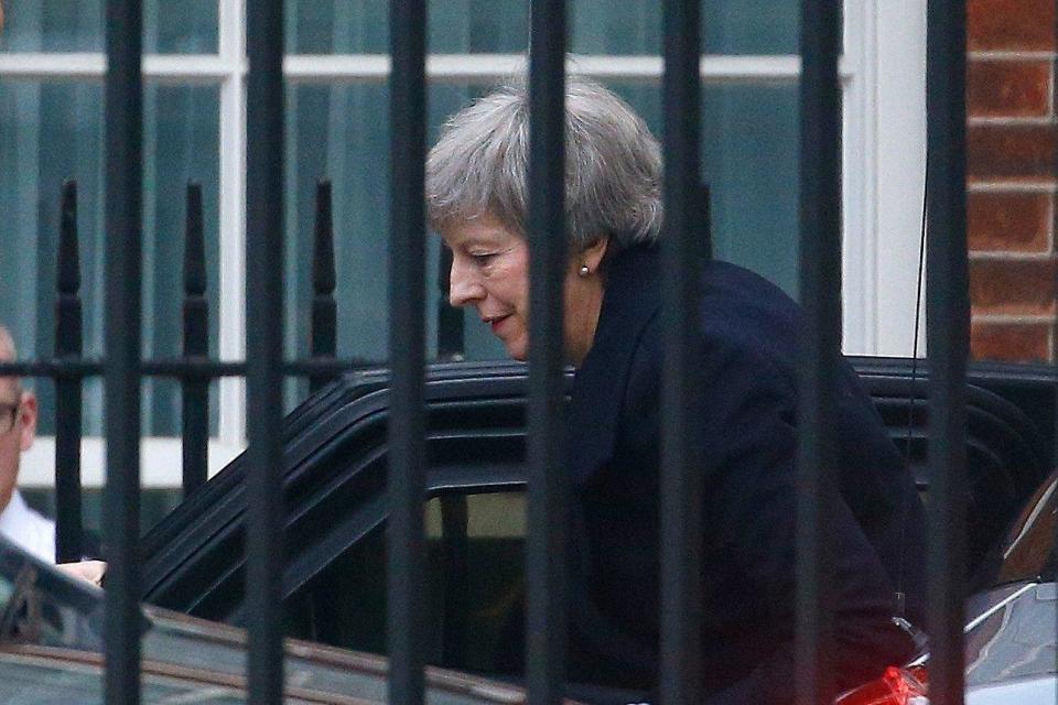 Theresa May in Downing Street on Monday (REUTERS)