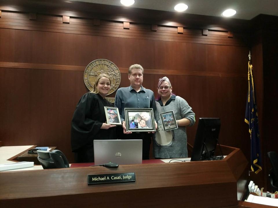 Mark and Tina Chase brought photos of Becca to court when they finalized her adoption after her death.