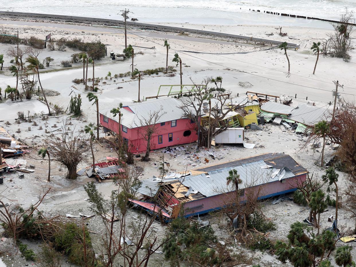 Homes destroyed by Hurricane Ian on Sanibel island, Florida, a popular vacation rental destination.