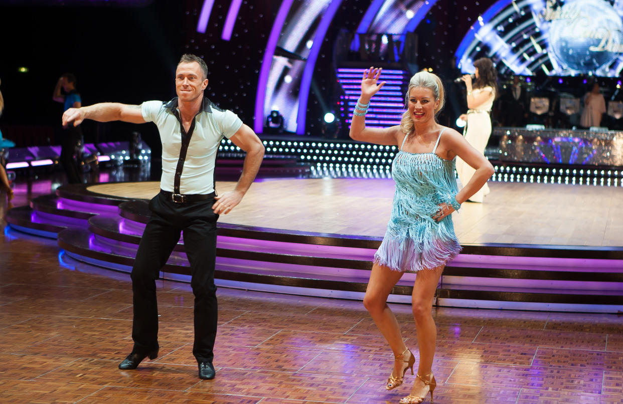 James Jordan and Denise Van Outen attends a photocall ahead of the Strictly Come Dancing Live Tour at NIA Arena on January 17, 2013 in Birmingham, England. (Photo by Tony Woolliscroft/WireImage)