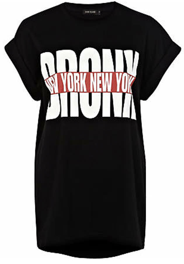 Black Bronx New York oversized t-shirt - River Island