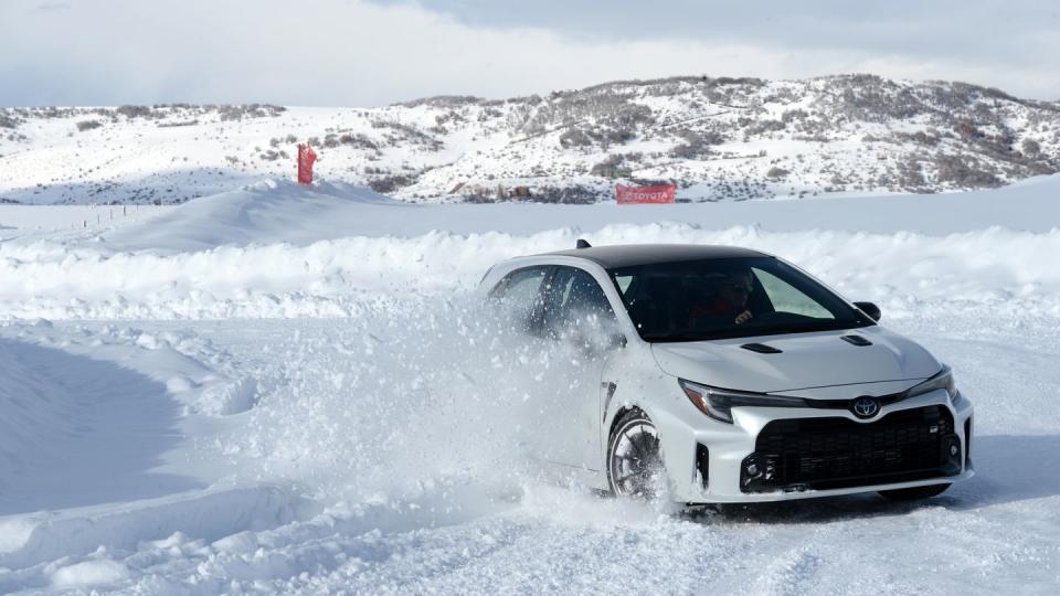 toyota gr corolla at bridgestone winter driving school ice track