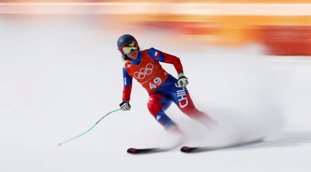 FILE PHOTO - Alpine Skiing - Pyeongchang 2018 Winter Olympics - Women’s Downhill Training - Jeongseon Alpine Centre - Pyeongchang, South Korea - February 19, 2018 - Noelle Barahona of Chile trains. REUTERS/Mike Segar/File Photo