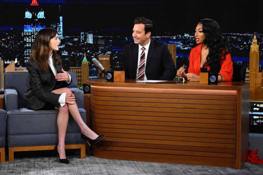 Dyer, Fallon and Megan on ‘The Tonight Show Starring Jimmy Fallon’ on Aug. 11. - Credit: NBC