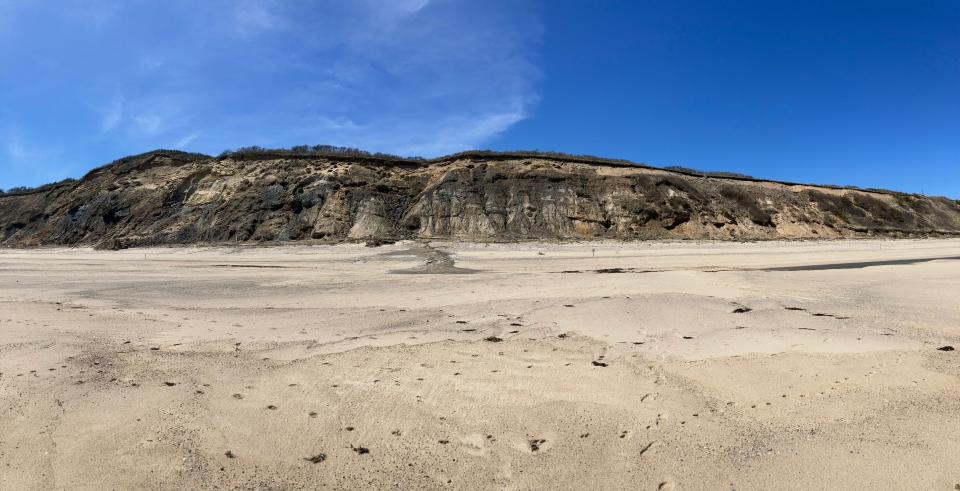 A panoramic view of the cliffs south of Coast Guard Beach in Truro.