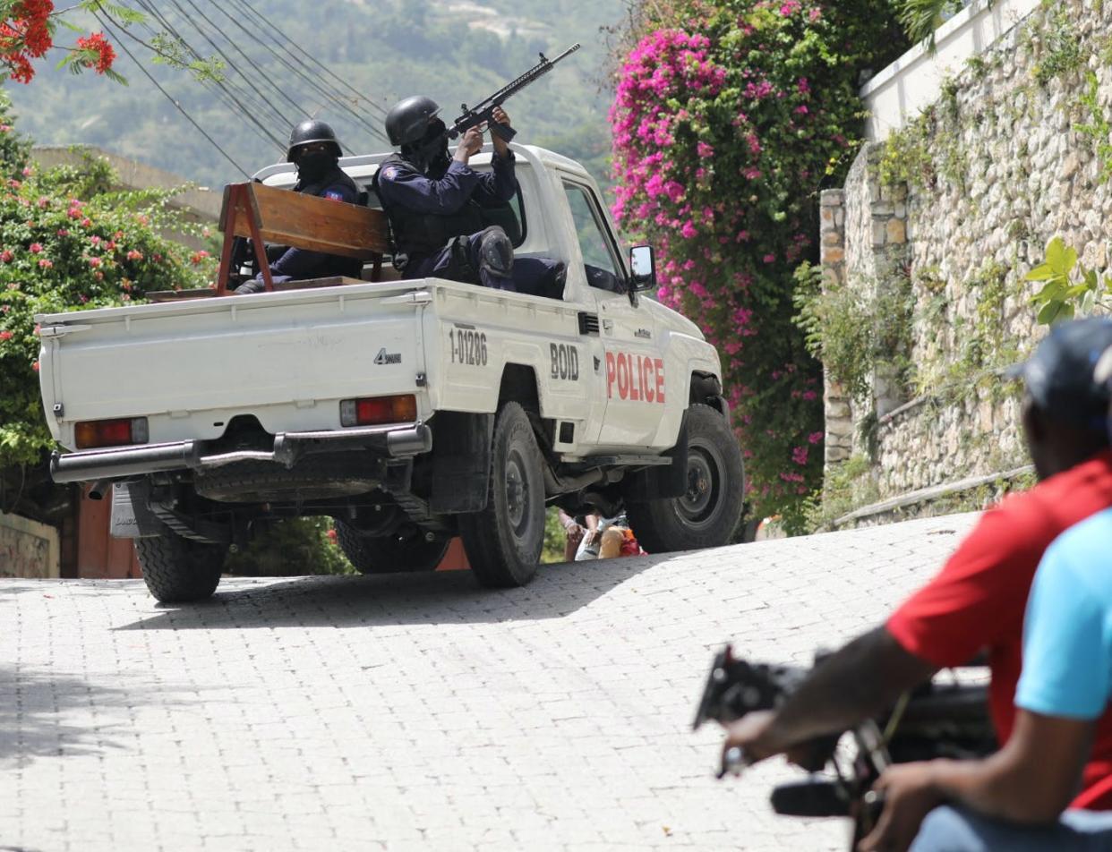 <span class="caption">Police patrol outside the Embassy of Taiwan in Port-au-Prince on July 9, 2021, after 11 suspected assassins of Haitian President <span class="caas-xray-inline-tooltip"><span class="caas-xray-inline caas-xray-entity caas-xray-pill rapid-nonanchor-lt" data-entity-id="Jovenel_Moïse" data-ylk="cid:Jovenel_Moïse;pos:1;elmt:wiki;sec:pill-inline-entity;elm:pill-inline-text;itc:1;cat:Politician;" tabindex="0" aria-haspopup="dialog"><a href="https://search.yahoo.com/search?p=Jovenel%20Mo%C3%AFse" data-i13n="cid:Jovenel_Moïse;pos:1;elmt:wiki;sec:pill-inline-entity;elm:pill-inline-text;itc:1;cat:Politician;" tabindex="-1" data-ylk="slk:Jovenel Moïse;cid:Jovenel_Moïse;pos:1;elmt:wiki;sec:pill-inline-entity;elm:pill-inline-text;itc:1;cat:Politician;" class="link ">Jovenel Moïse</a></span></span> broke into its embassy in an attempt to flee.</span> <span class="attribution"><a class="link " href="https://www.gettyimages.com/detail/news-photo/police-patrol-outside-the-embassy-of-taiwan-in-port-au-news-photo/1233890654?adppopup=true" rel="nofollow noopener" target="_blank" data-ylk="slk:Valerie Baeriswyl/AFP via Getty Images;elm:context_link;itc:0;sec:content-canvas">Valerie Baeriswyl/AFP via Getty Images</a></span>