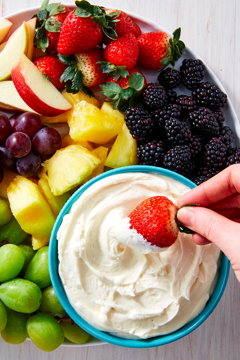 <p>The fruit plate will disappear faster than ever.</p><p>Get the recipe from <a href="https://www.delish.com/cooking/recipe-ideas/a25837327/fruit-dip-recipe/" rel="nofollow noopener" target="_blank" data-ylk="slk:Delish;elm:context_link;itc:0;sec:content-canvas" class="link ">Delish</a>. </p>