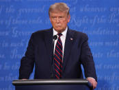 <p>When asked, Trump doesn't denounce white supremacy during the Sept. 29, 2020, presidential debate, instead <a href="https://people.com/politics/donald-trump-refuses-to-condemn-white-supremacy-during-presidential-debate/" rel="nofollow noopener" target="_blank" data-ylk="slk:telling far-right group the Proud Boys;elm:context_link;itc:0;sec:content-canvas" class="link ">telling far-right group the Proud Boys</a> to "stand back and stand by."</p> <p>Throughout his time in office, many noted the president's markedly different responses to protests led by white people versus people of color. In May 2020, for example, <a href="https://people.com/politics/donald-trump-threatens-military-intervention-in-george-floyd-riots/" rel="nofollow noopener" target="_blank" data-ylk="slk:he tweeted;elm:context_link;itc:0;sec:content-canvas" class="link ">he tweeted</a>, "When the looting starts, the shooting starts," about protestors marching in the streets of Minneapolis following the death of unarmed Black man George Floyd at the hands of police; following the violent Jan. 6, 2021, riot at the U.S. Capitol, <a href="https://people.com/politics/trump-says-we-love-you-to-rioters-continues-to-falsely-claim-stolen-election/" rel="nofollow noopener" target="_blank" data-ylk="slk:he told the predominantly white crowd;elm:context_link;itc:0;sec:content-canvas" class="link ">he told the predominantly white crowd</a> "you are special" and "we love you" in a recorded message asking them to go home. </p>