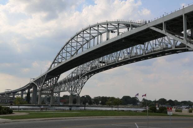 The Blue Water Bridge connects Point Edward, Ont. (near Sarnia, Ont.) to Port Huron, Mich. (Jonathan Pinto/CBC - image credit)