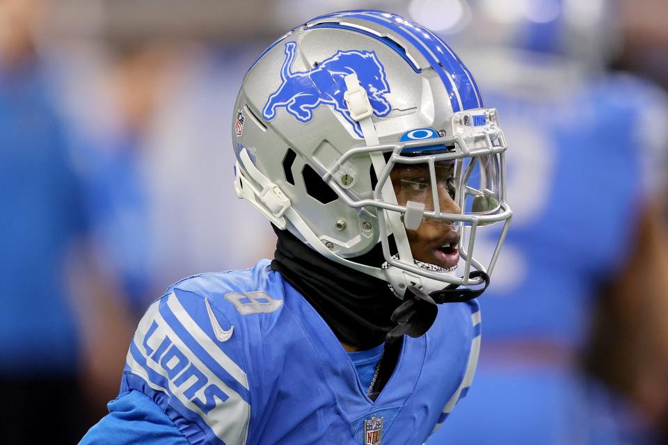 Detroit Lions receiver Jameson Williams before the game in his NFL debut against the Jacksonville Jaguars at Ford Field on Dec. 4, 2022 in Detroit.