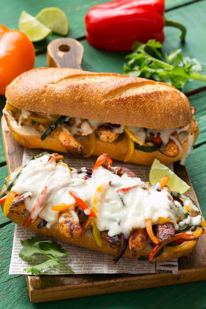 Fajita Chicken Cheesesteak Sandwiches