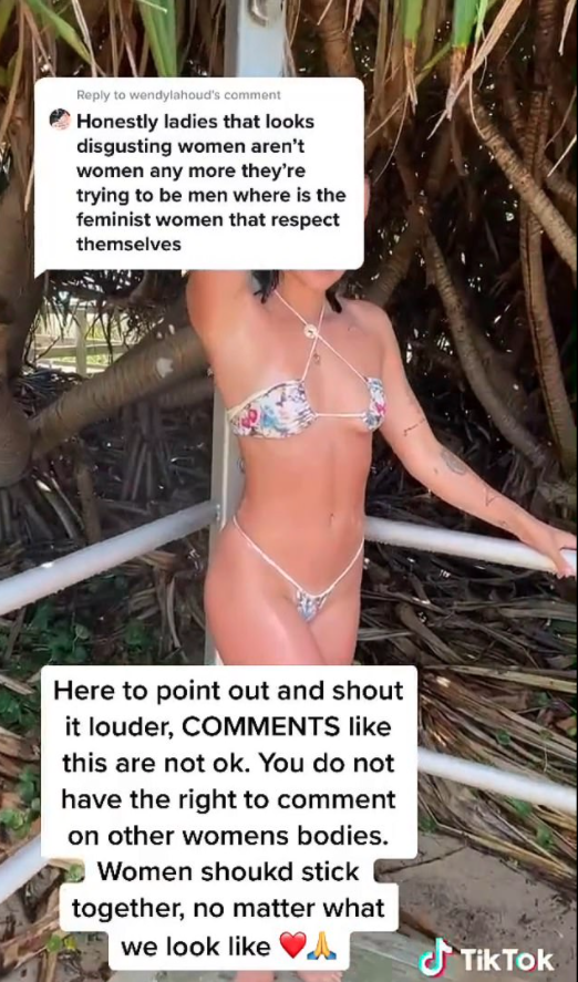 Backlash over woman wearing a bikini at the beach