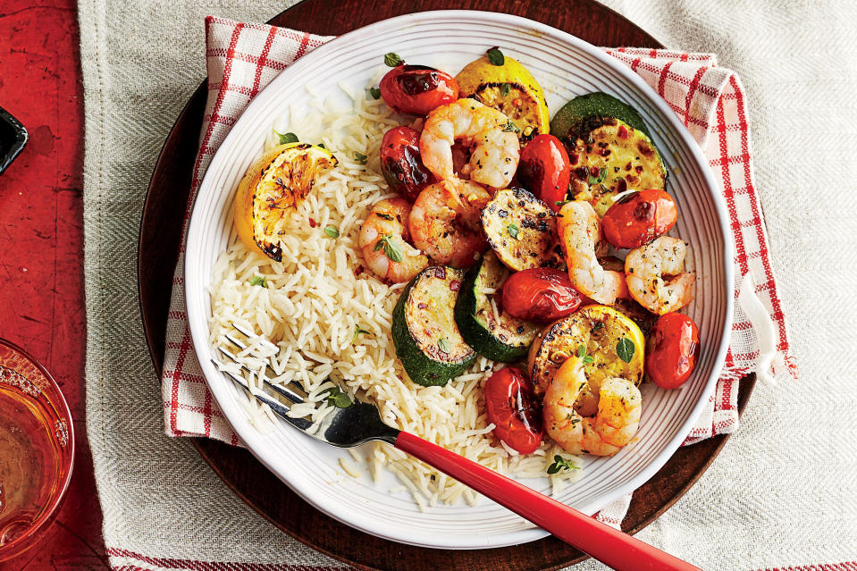 Sheet Pan Shrimp and Vegetables with Rice