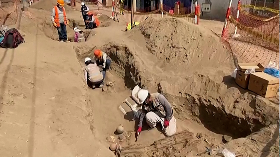 Archeologists were called in after construction workers found ancient remains. Source: Reuters