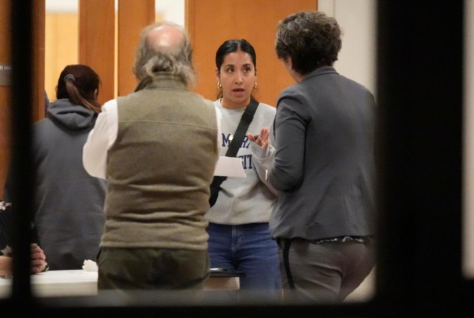 Kimberly Rubio attends a meeting at the Herby Ham Activity Center in Uvalde on Wednesday January 17, 2024, where U.S. Attorney General Merrick Garland presented to family members of Uvalde school shooting victims a Department of Justice incident report about the police response to the school shooting. Rubio is the mother of Lexi Rubio who died in a school shooting.