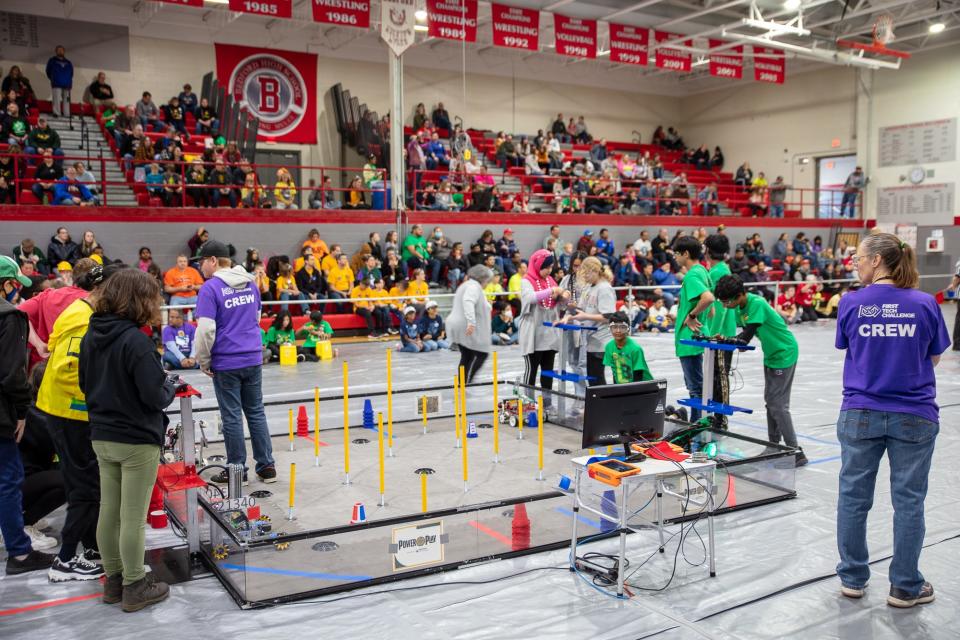 Middle school students from across Michigan recently competed in a robotics event held at Bedford High School.