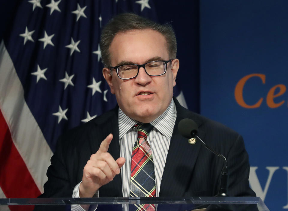 EPA Administrator Andrew Wheeler speaks during a discussion on implementing the U.S. global water strategy at the Woodrow Wilson Center on March 20 in Washington, D.C. (Photo: Mark Wilson via Getty Images)