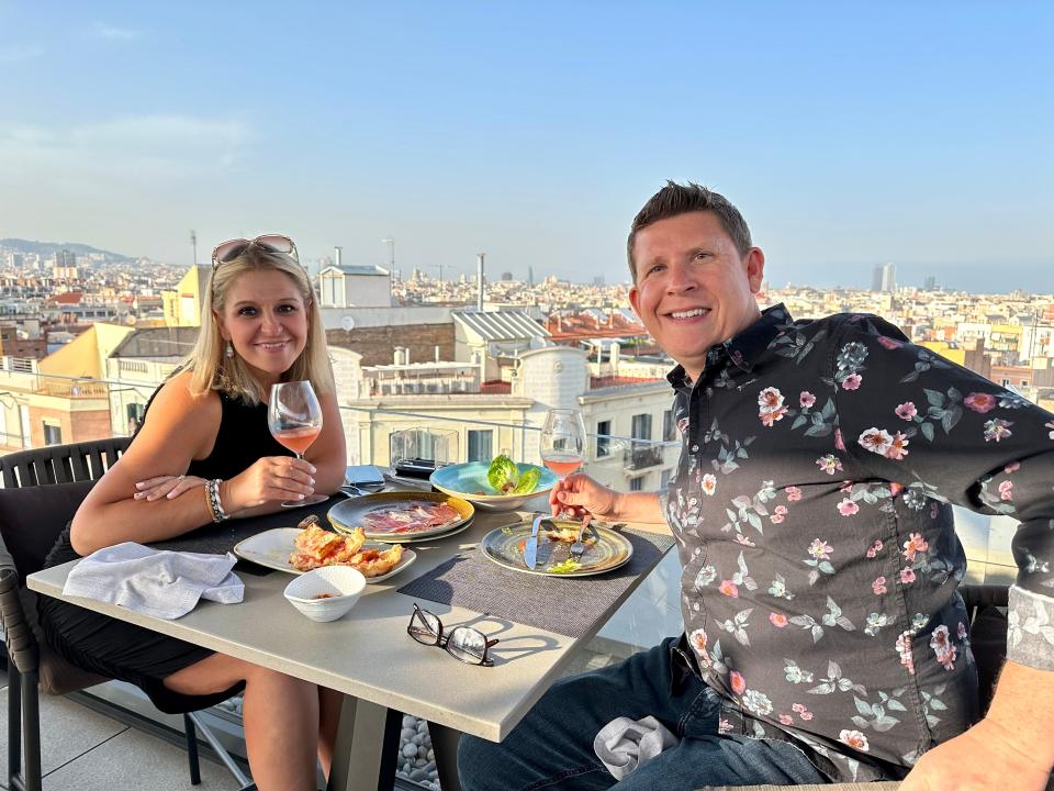 The author and her husband in Barcelona