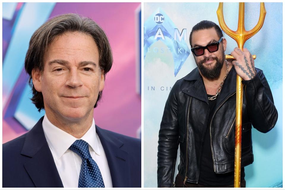 DC Studios co-CEO Peter Safran and ‘Aquaman’ star Jason Momoa (Getty)