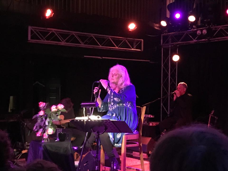Cowboy Junkies' singer Margo Timmons and multi-instrumentalist Jeff Bird (on harmonica) at the band's May 9 show at Jergel's Rhythm Grille.
