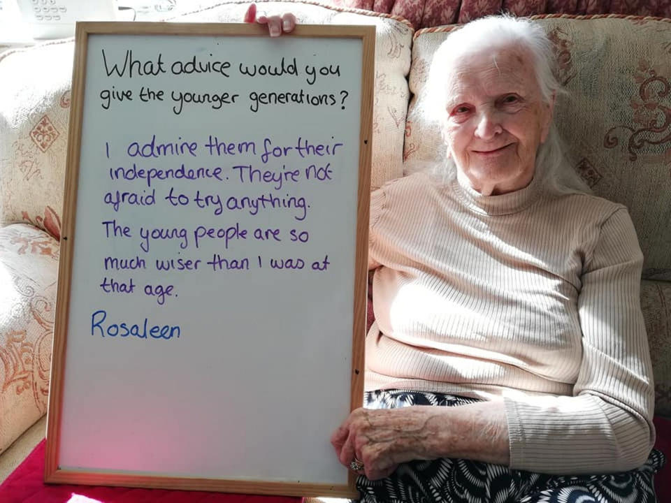 Care home resident Rosaleen, 104, offered her advice. (SWNS)