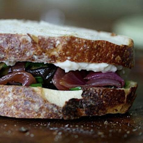 Roasted eggplant sandwiches