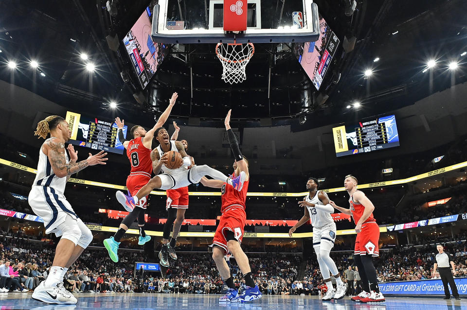 Ja Morant轟下全場最高的34分，幫助灰熊以15分差終止3連敗。 (Photo by Justin Ford/Getty Images)