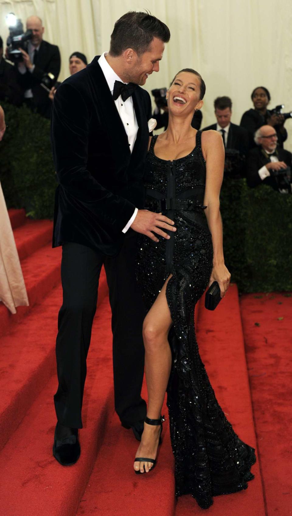 Tom Brady and Gisele Bündchen attend the Costume Institute Benefit at The Metropolitan Museum of Art May 7, 2012, celebrating the opening of Schiaparelli and Prada: Impossible Conversations