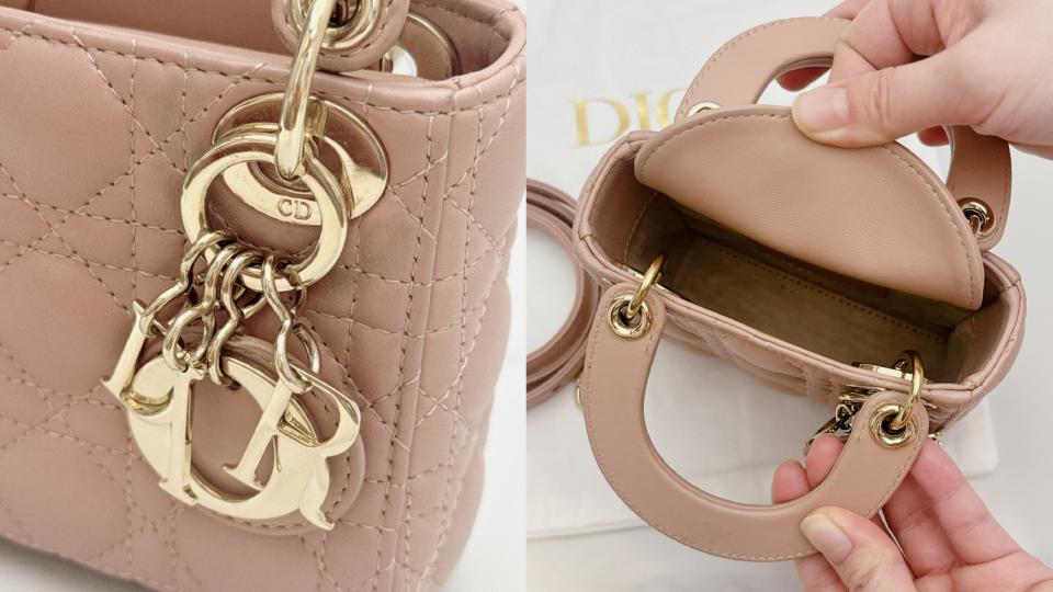 櫻花粉精品包推薦：DIOR Lady Dior 微型包，NT$120,000。圖片來源/編輯拍攝