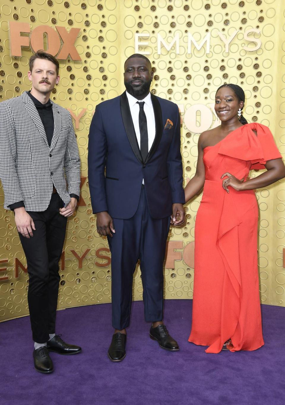 Jack Bishop, Sherif Alabede, and Stacy Osei-Kuffour attend the 71st Emmy Awards at Microsoft Theater on September 22, 2019 in Los Angeles, California. (Photo by Frazer Harrison/Getty Images)