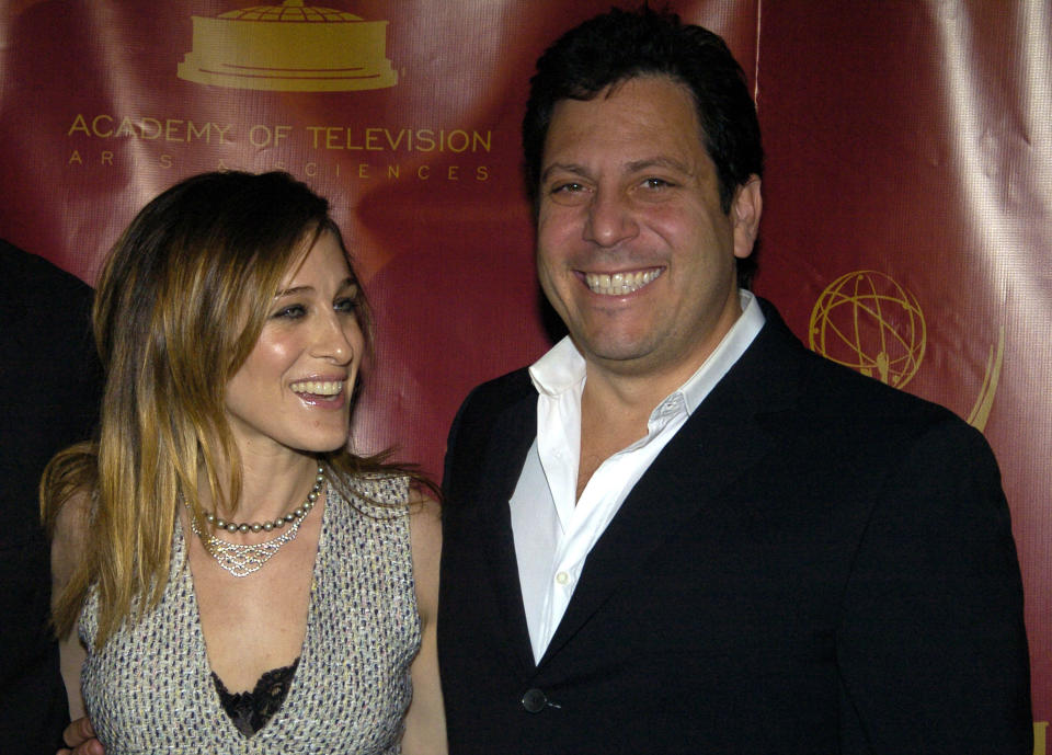 Closeup of Sarah Jessica Parker and Darren Star